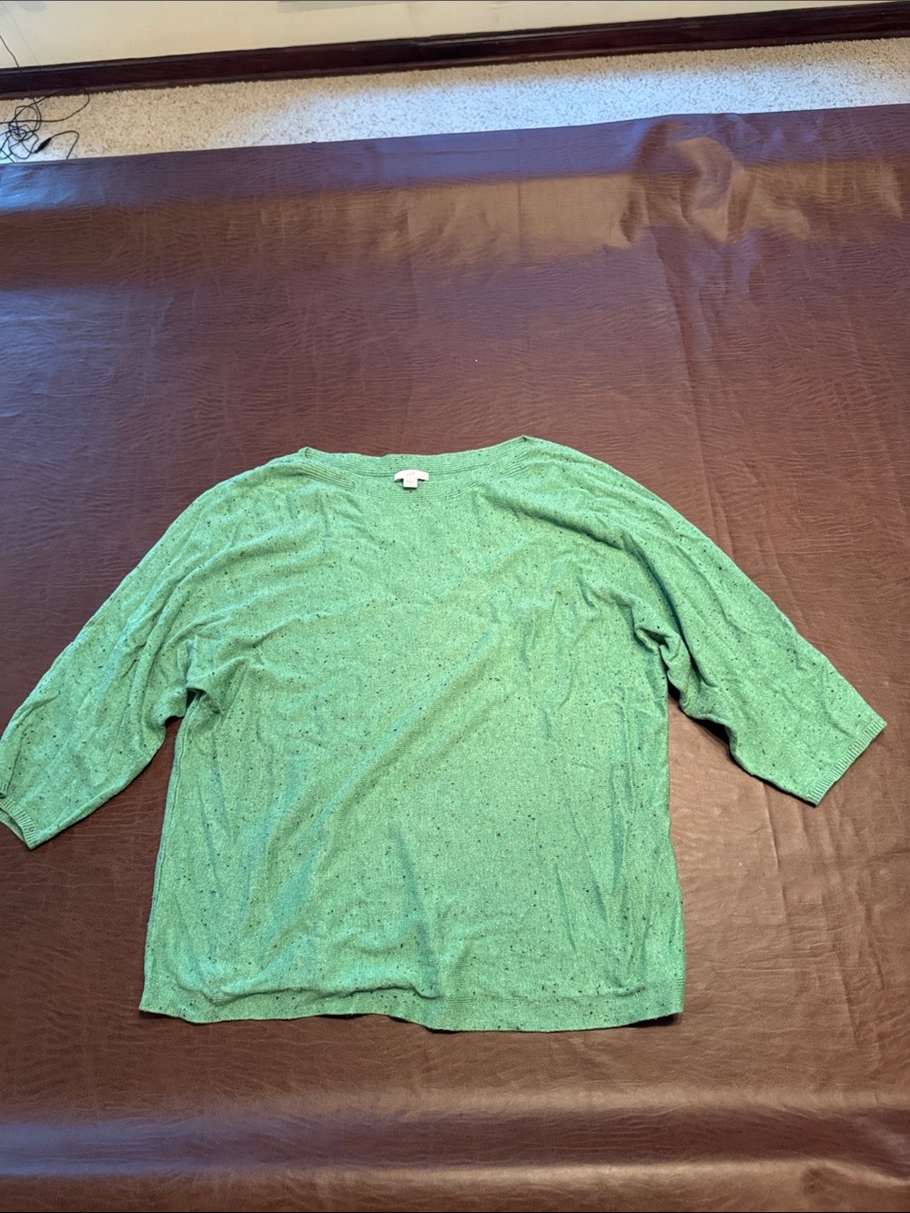 J. Jill speckled Green Short-Sleeve Lightweight Women's sweater